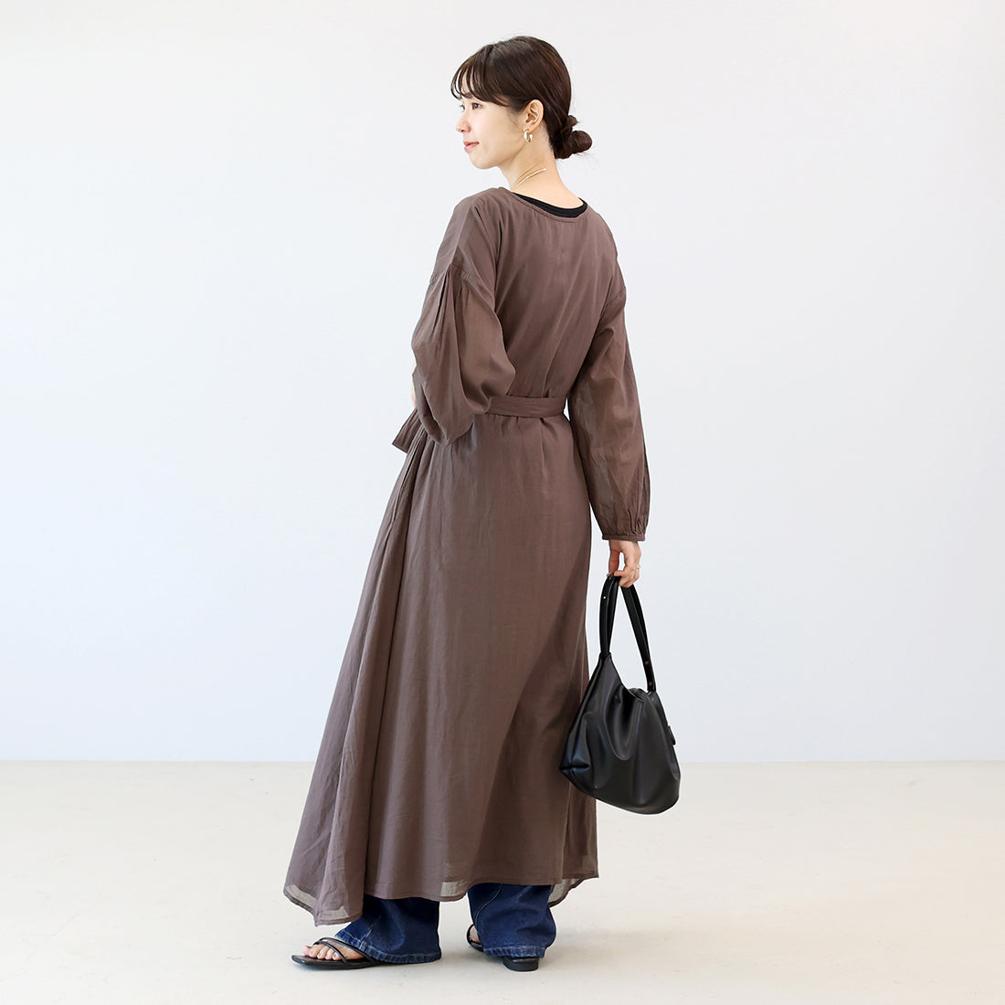 アレッタ ヴィータ Aletta vita 綿ボイルカシュクール2WAYワンピース （ビターブラウン） ビターブラウン
