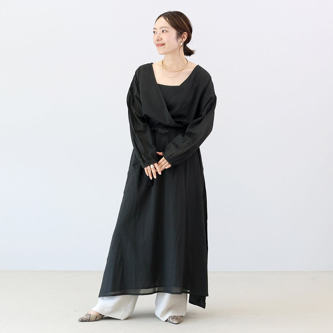 アレッタ ヴィータ Aletta vita 綿ボイルカシュクール2WAYワンピース （ビターブラウン） ビターブラウン