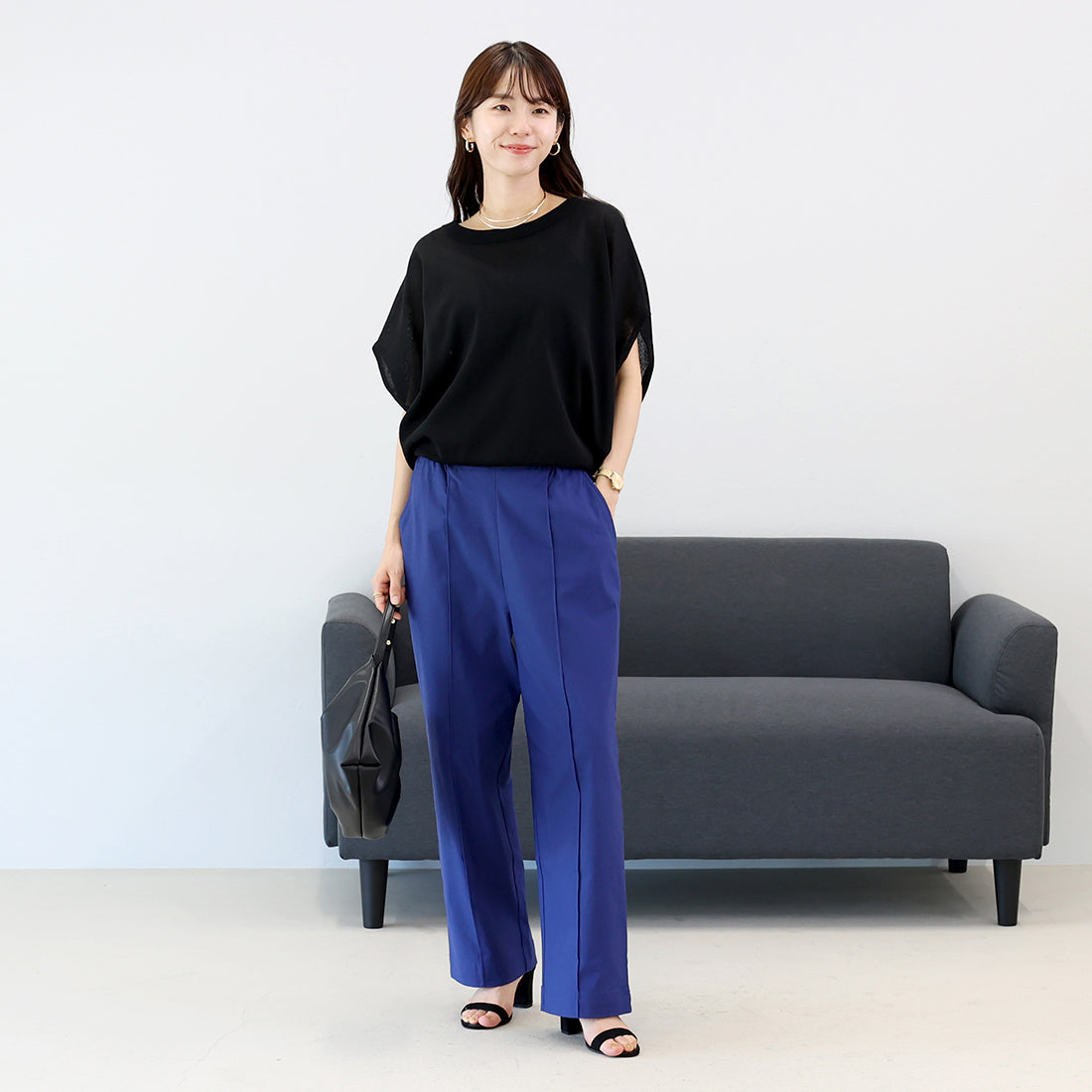 アレッタ ヴィータ Aletta vita Hunch センタータックストレッチストレートパンツ （グレージュ） グレージュ