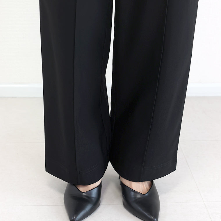 アレッタ ヴィータ Aletta vita Hunch センタータックストレッチストレートパンツ （グレージュ） グレージュ