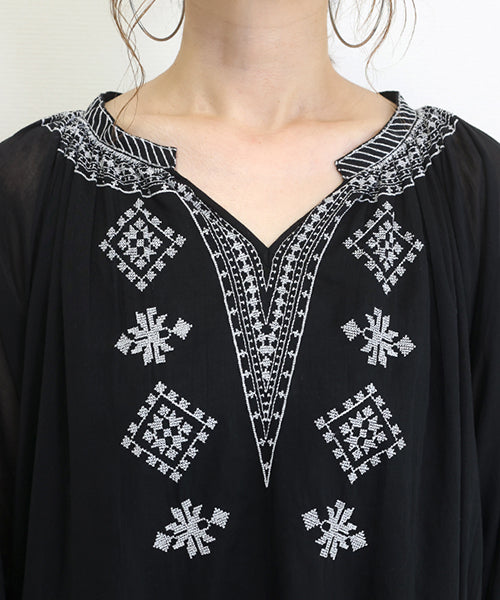 アレッタ ヴィータ Aletta vita 綿ボイル刺繍ロングワンピース