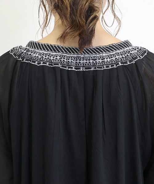 アレッタ ヴィータ Aletta vita 綿ボイル刺繍ロングワンピース