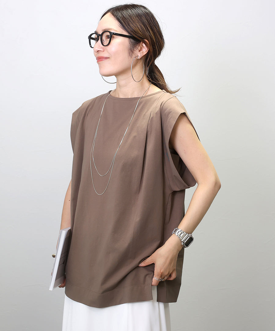 Aletta vita Silky Cotton Tuck Design Cut and Sew Top