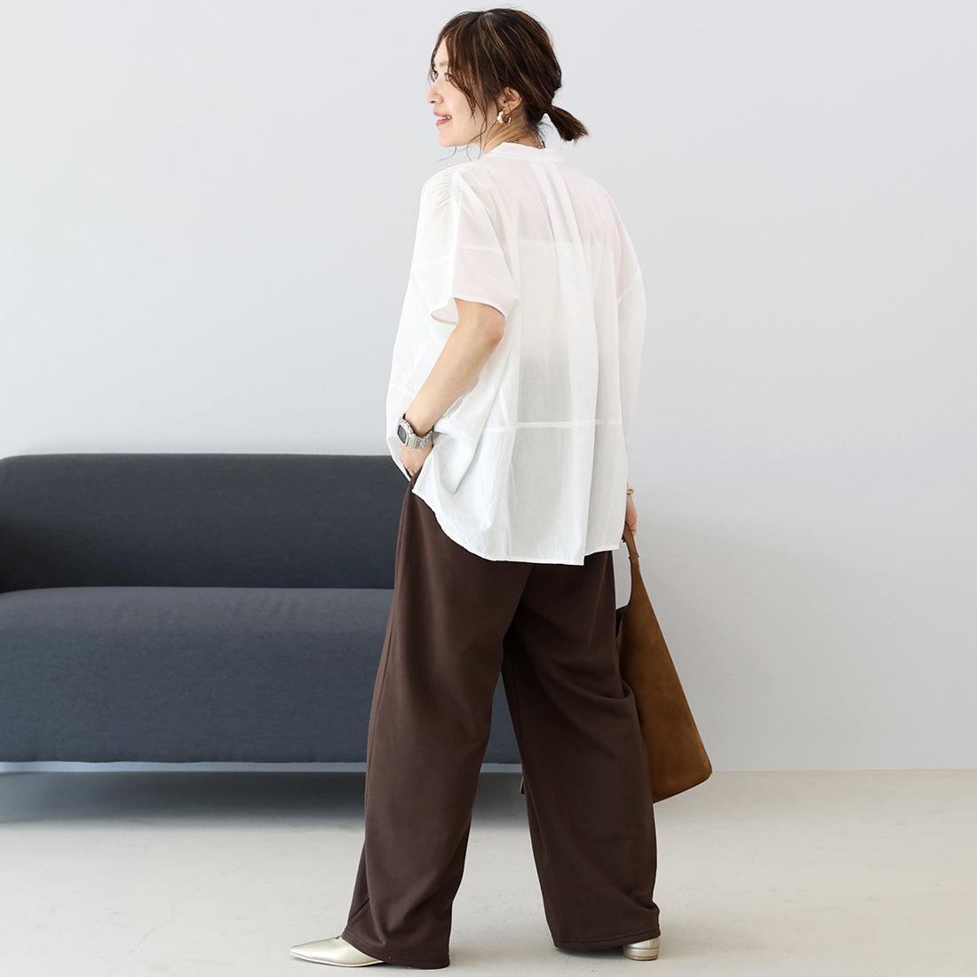 アレッタ ヴィータ Aletta vita キャンブリックコットンスキッパーブラウス （オフホワイト） オフホワイト