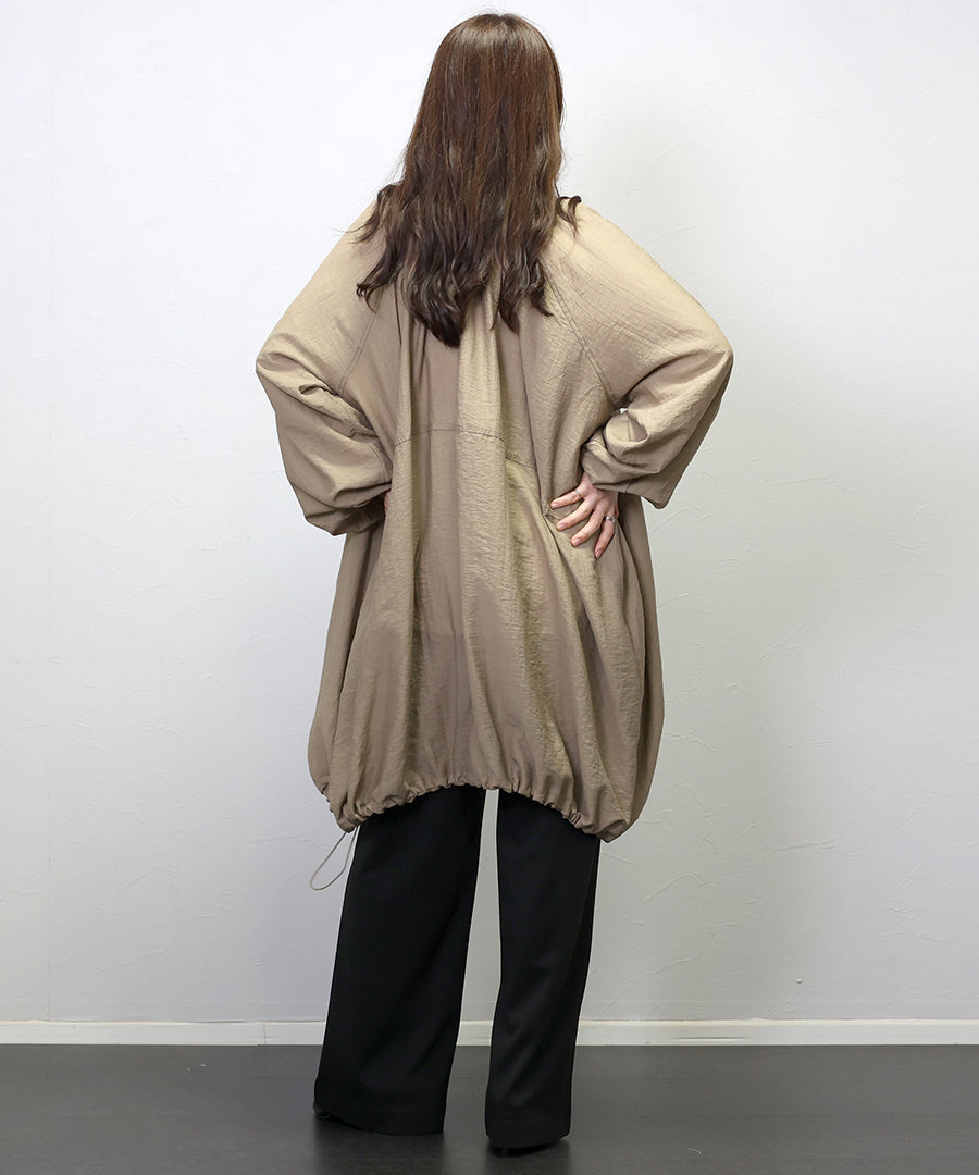 Aletta vita Linen-like Drawstring Hem Strong Blouson