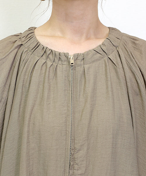 Aletta vita Linen-like Drawstring Hem Strong Blouson