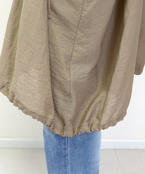 Aletta vita Linen-like Drawstring Hem Strong Blouson
