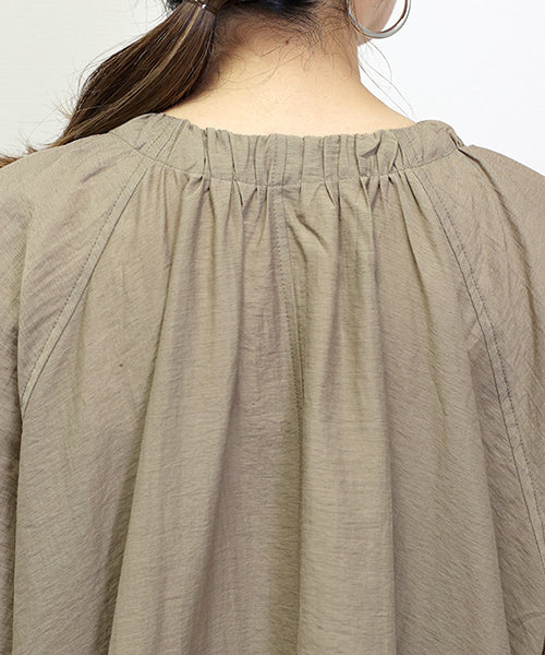 Aletta vita Linen-like Drawstring Hem Strong Blouson