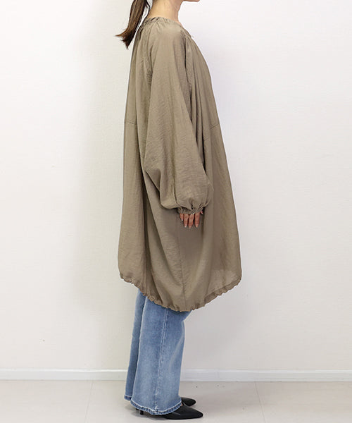 Aletta vita Linen-like Drawstring Hem Strong Blouson