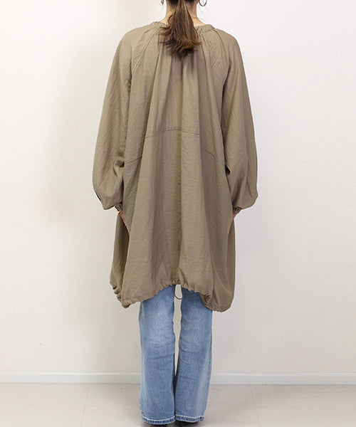 Aletta vita Linen-like Drawstring Hem Strong Blouson