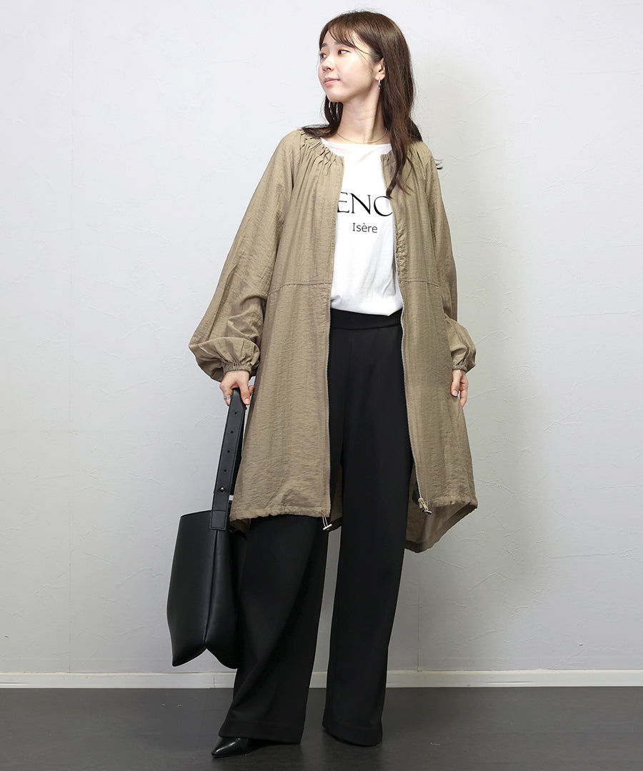 Aletta vita Linen-like Drawstring Hem Strong Blouson