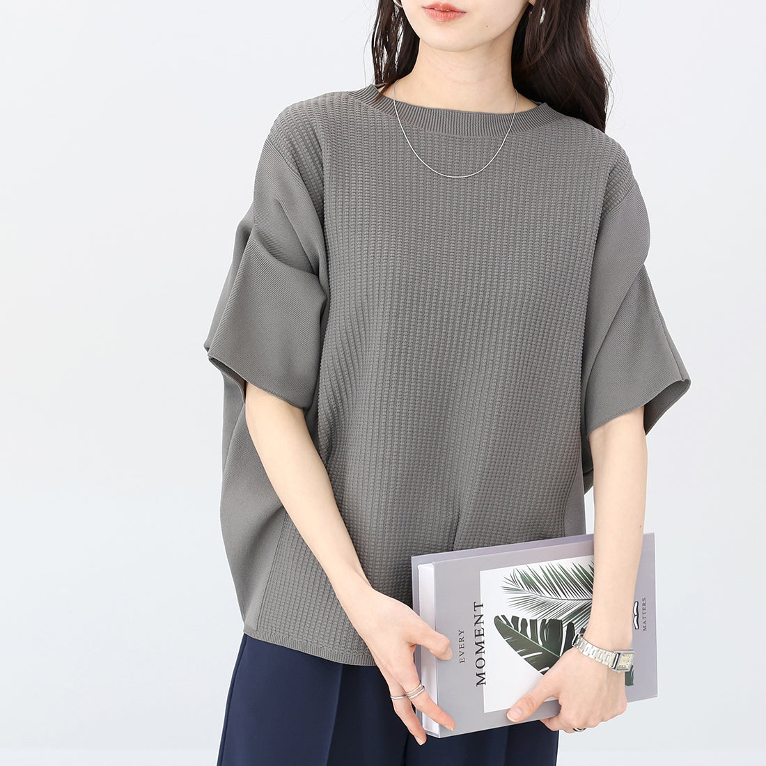 阿蕾塔·維塔 Aletta vita 編織切換變形針織上衣