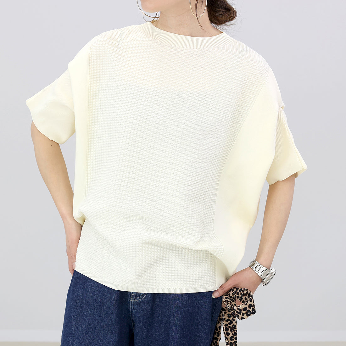 阿蕾塔·維塔 Aletta vita 編織切換變形針織上衣