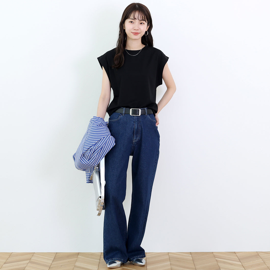 アレッタ ヴィータ Aletta vita シルケットライクフレンチカットソー （ブラック） ブラック