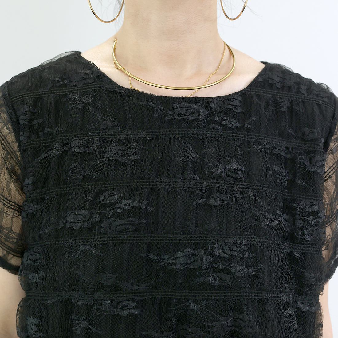 アレッタ ヴィータ Aletta vita レースレイヤードプルオーバー （オフホワイト） オフホワイト