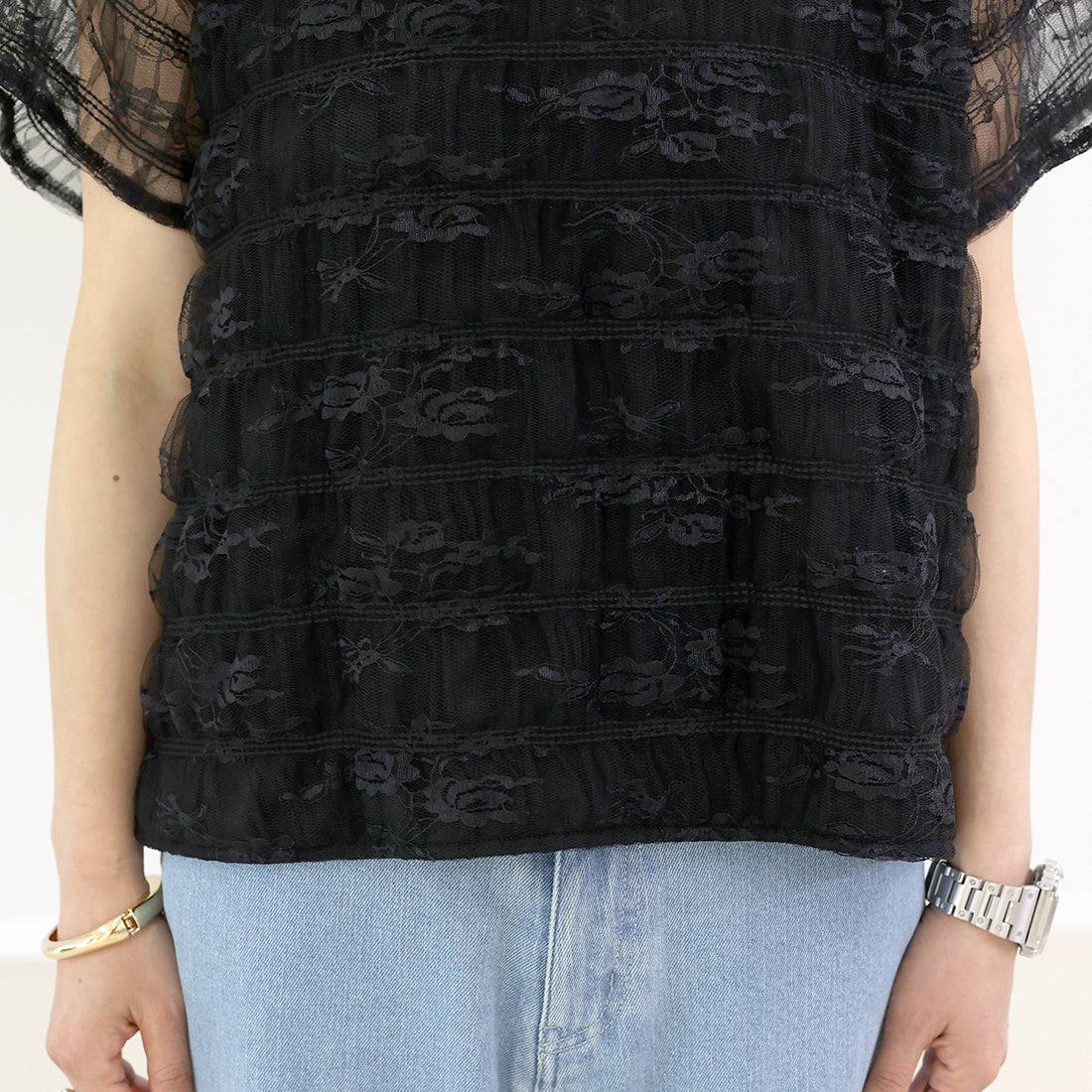 アレッタ ヴィータ Aletta vita レースレイヤードプルオーバー （オフホワイト） オフホワイト