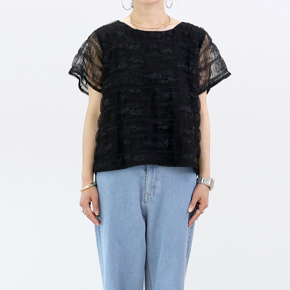 アレッタ ヴィータ Aletta vita レースレイヤードプルオーバー （オフホワイト） オフホワイト