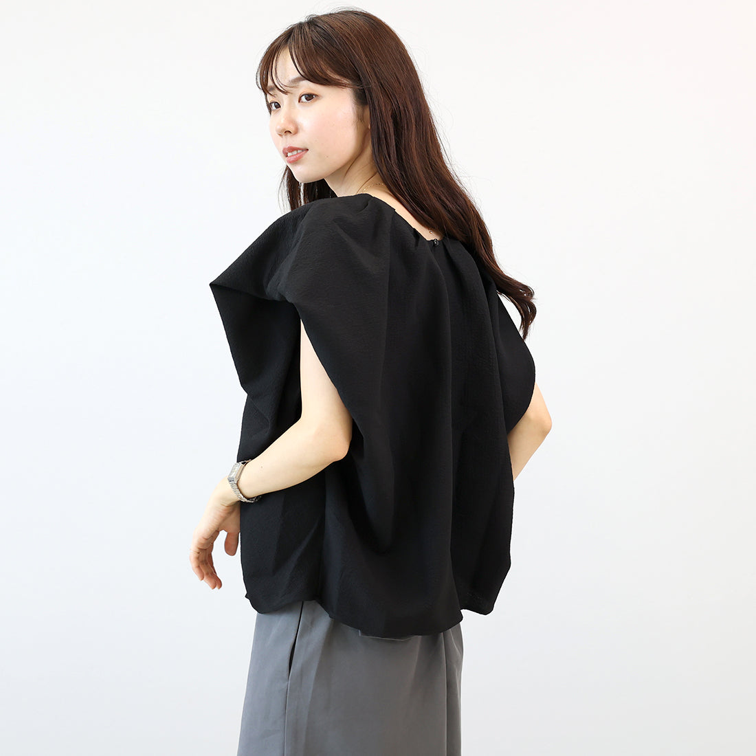 アレッタ ヴィータ Aletta vita 変わり織り袖バルーンブラウス （オフホワイト） オフホワイト