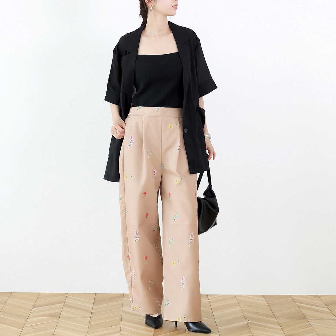 ▼ アリエッタページ△ Aletta vita Estelle Twill Flower Print Wide Pants