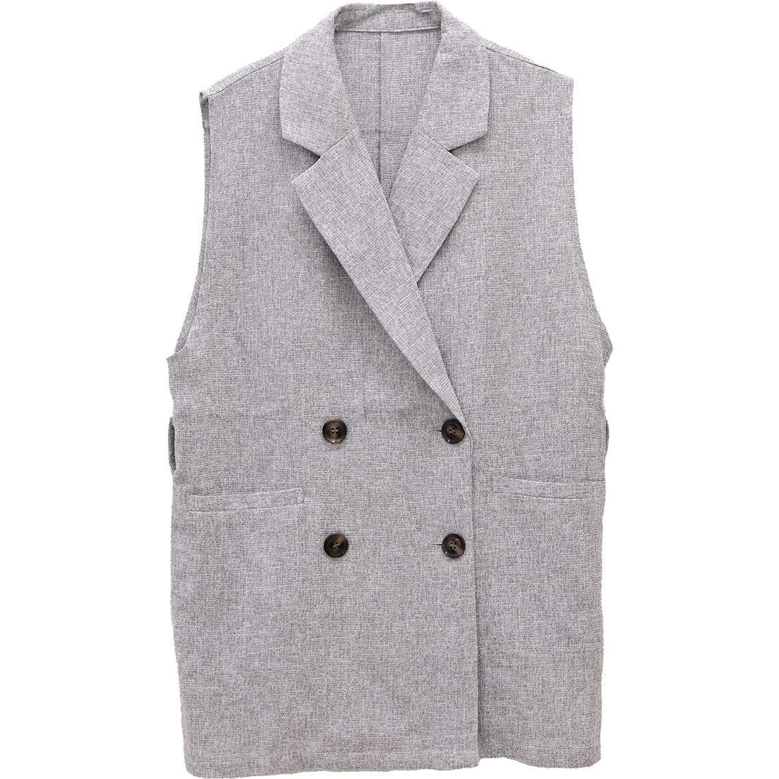 アレッタ ヴィータ Aletta vita ミックスツイードベルト付テーラードベスト （グレー） グレー