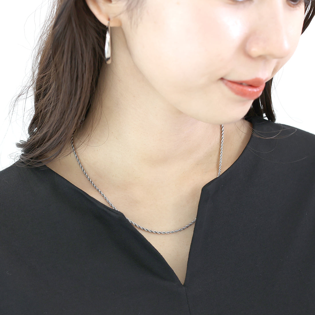 アレッタ ヴィータ Aletta vita ロープチェーンステンレスショートネックレス （シルバー） シルバー
