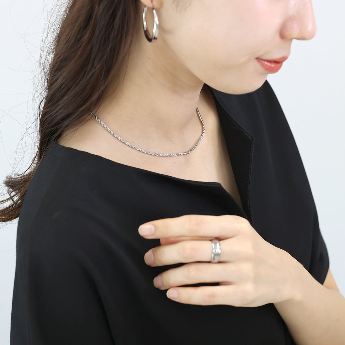アレッタ ヴィータ Aletta vita ロープチェーンステンレスショートネックレス （シルバー） シルバー