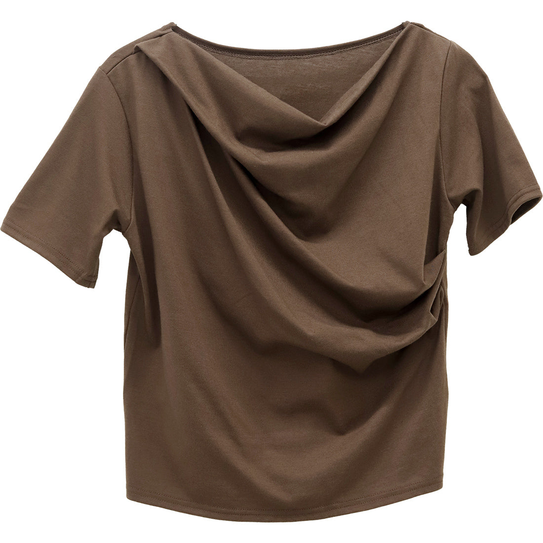 アレッタ ヴィータ Aletta vita T/C天竺ドレープネック半袖プルオーバー （ブラック） ブラック