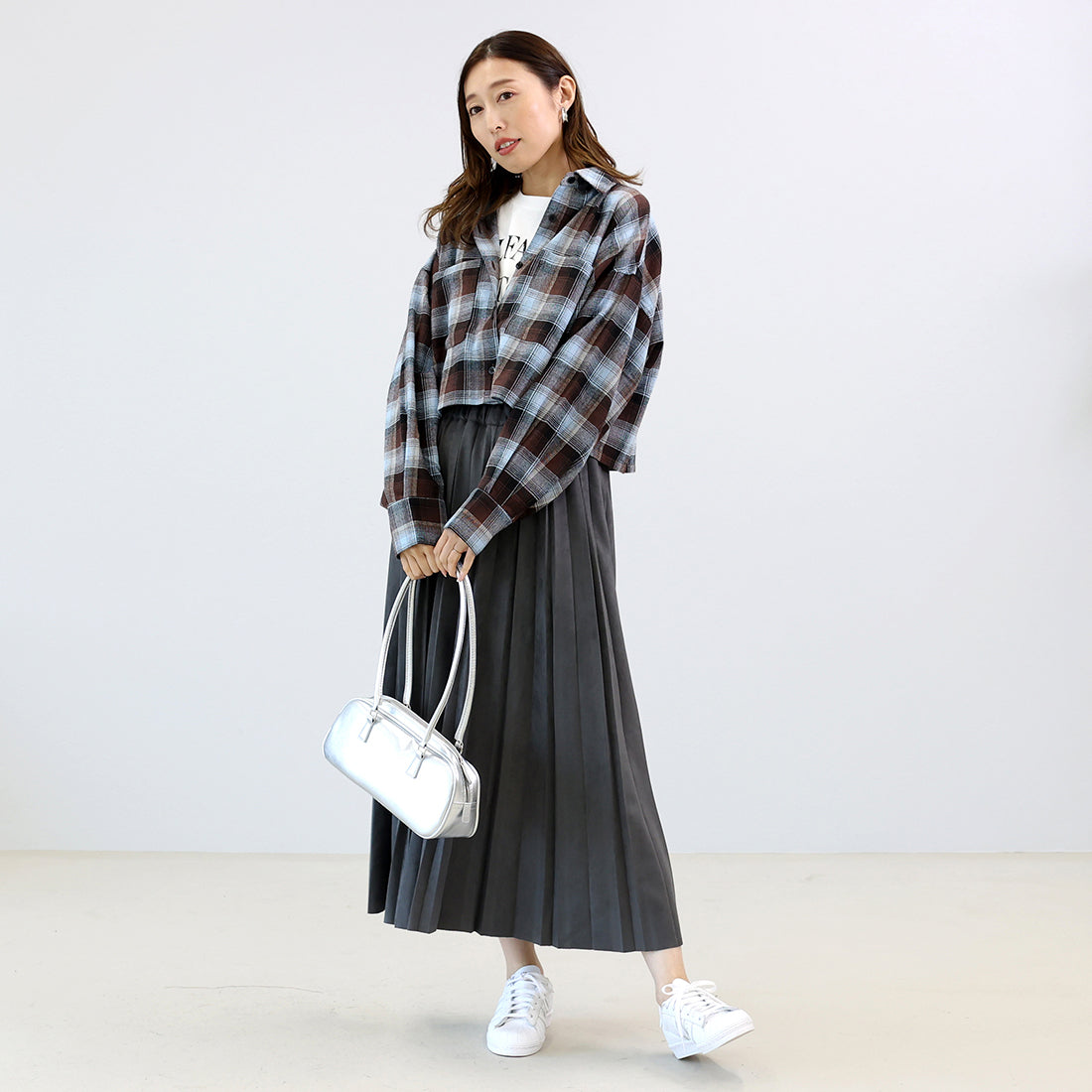 アレッタ ヴィータ Aletta vita 先染め起毛チェックショートシャツ （ブラウン） ブラウン