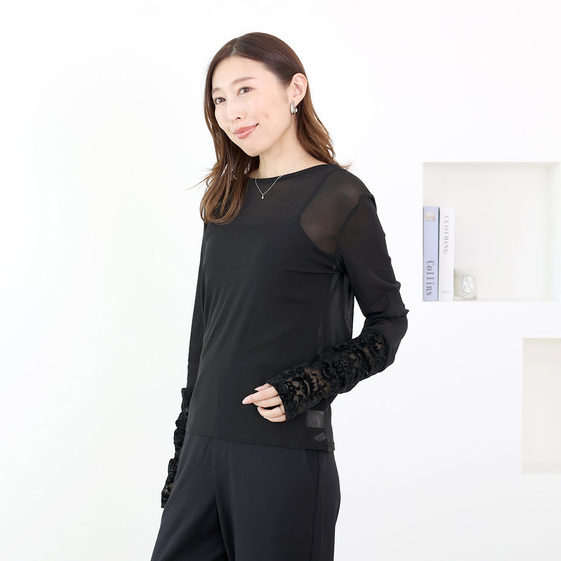 アレッタ ヴィータ Aletta vita 異素材切替シアープルオーバー （ブラック） ブラック