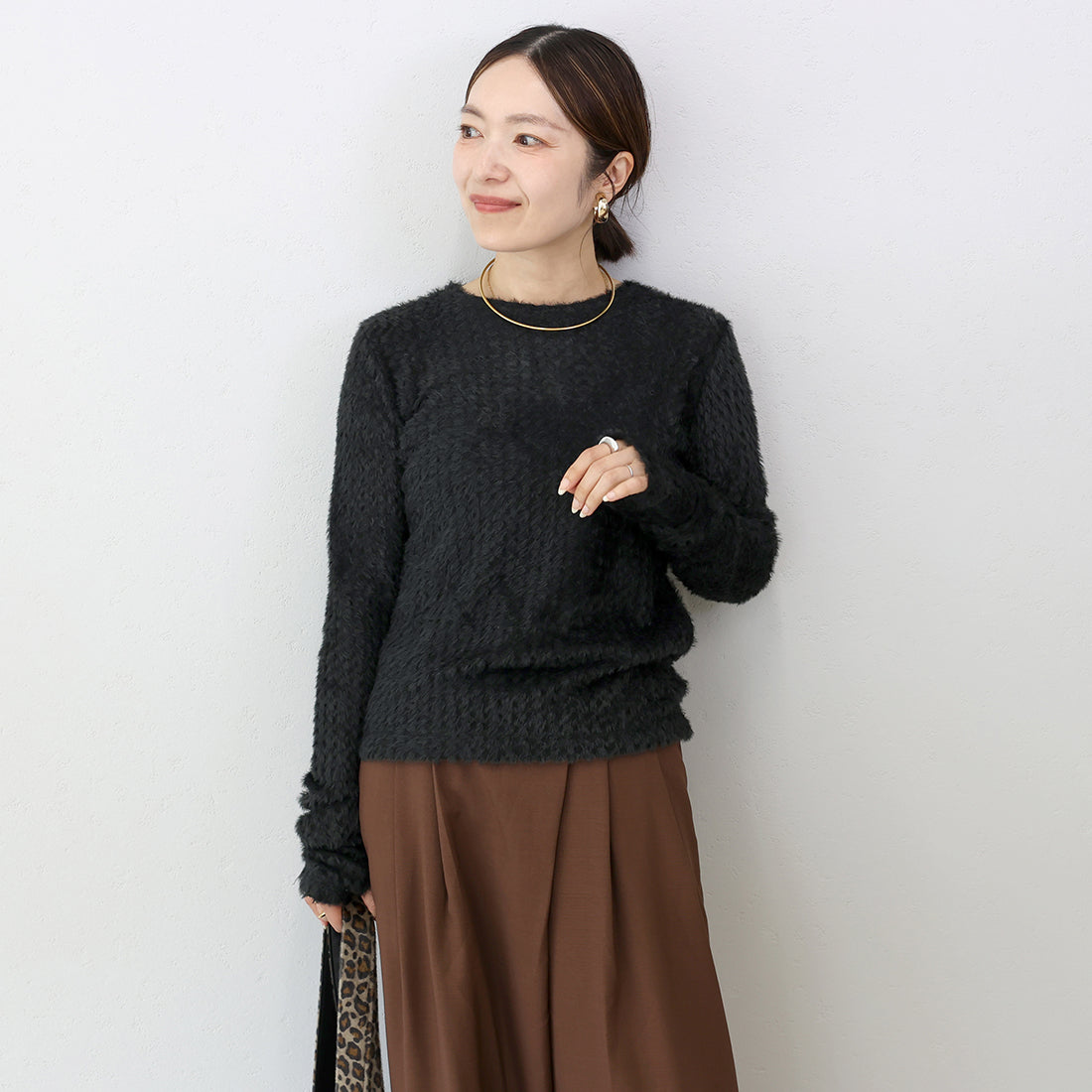 アレッタ ヴィータ Aletta vita ショートフェザークルーネックプルオーバー （ブラック） ブラック