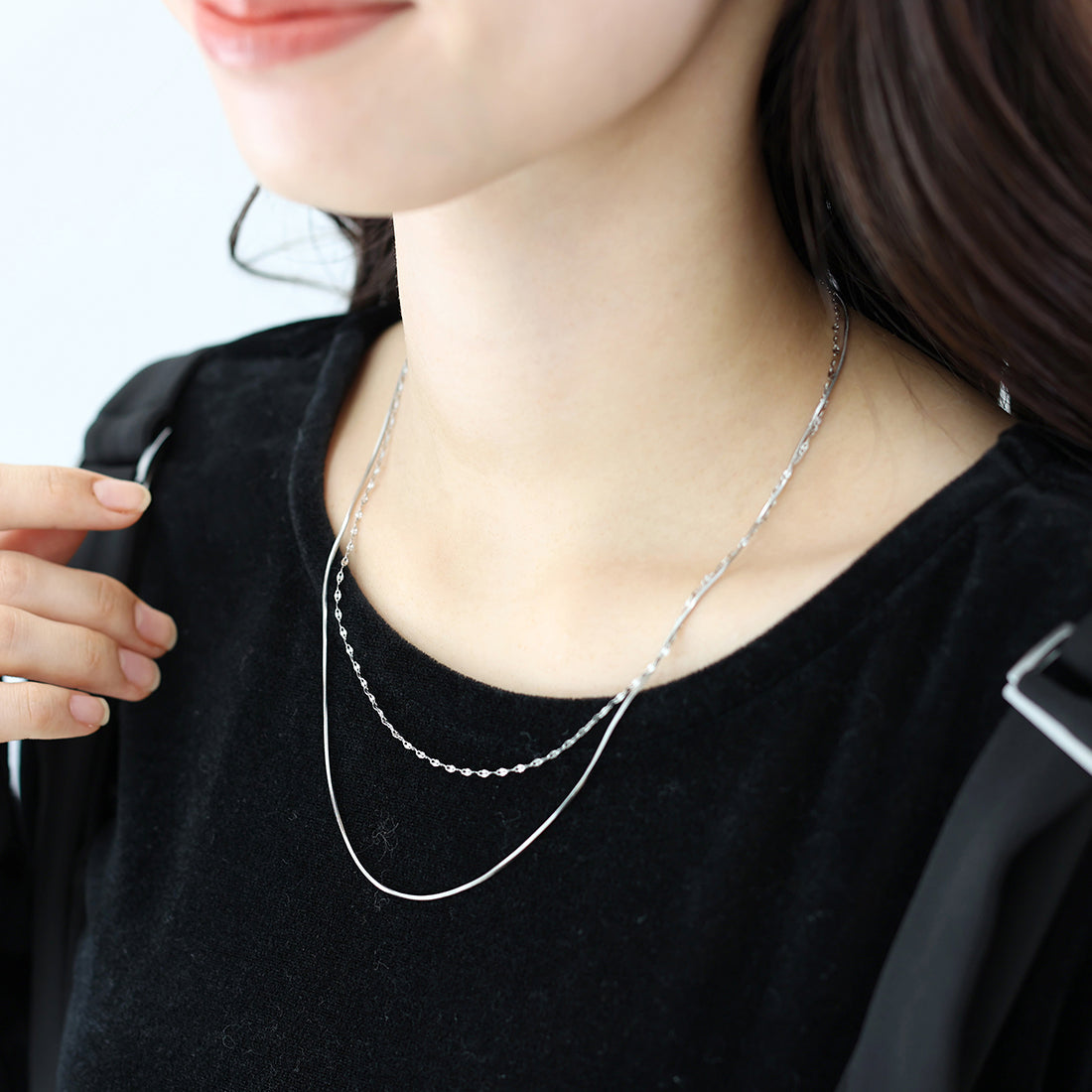 アレッタ ヴィータ Aletta vita サージカルステンレス2連ネックレス （Eミックス シルバー） Eミックス シルバー
