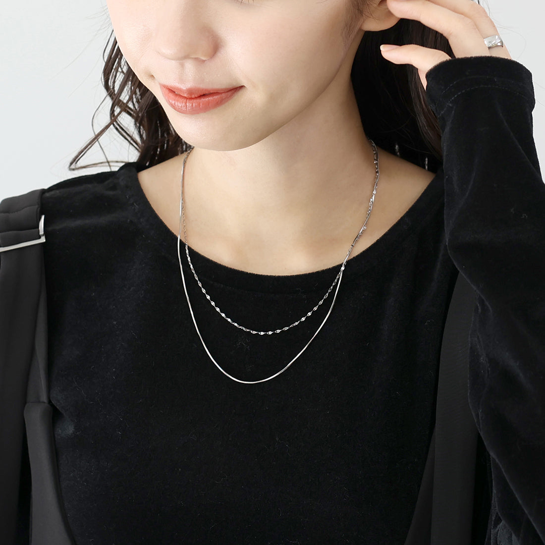 アレッタ ヴィータ Aletta vita サージカルステンレス2連ネックレス （Eミックス シルバー） Eミックス シルバー