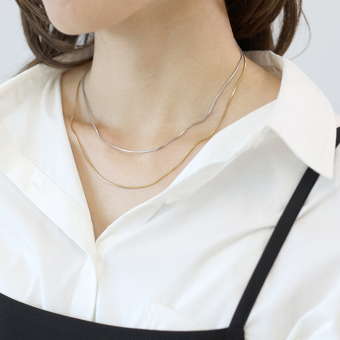 アレッタ ヴィータ Aletta vita サージカルステンレス2連ネックレス （Eミックス シルバー） Eミックス シルバー