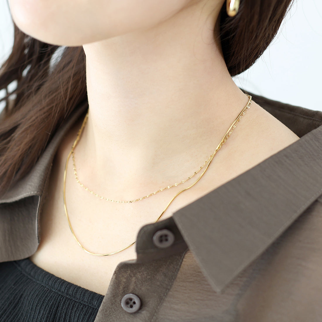 アレッタ ヴィータ Aletta vita サージカルステンレス2連ネックレス （Eミックス シルバー） Eミックス シルバー