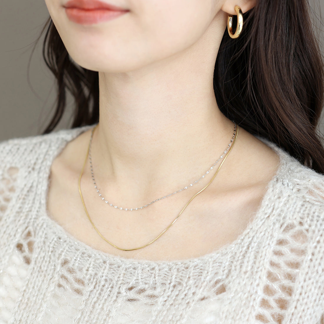 アレッタ ヴィータ Aletta vita サージカルステンレス2連ネックレス （Eミックス シルバー） Eミックス シルバー