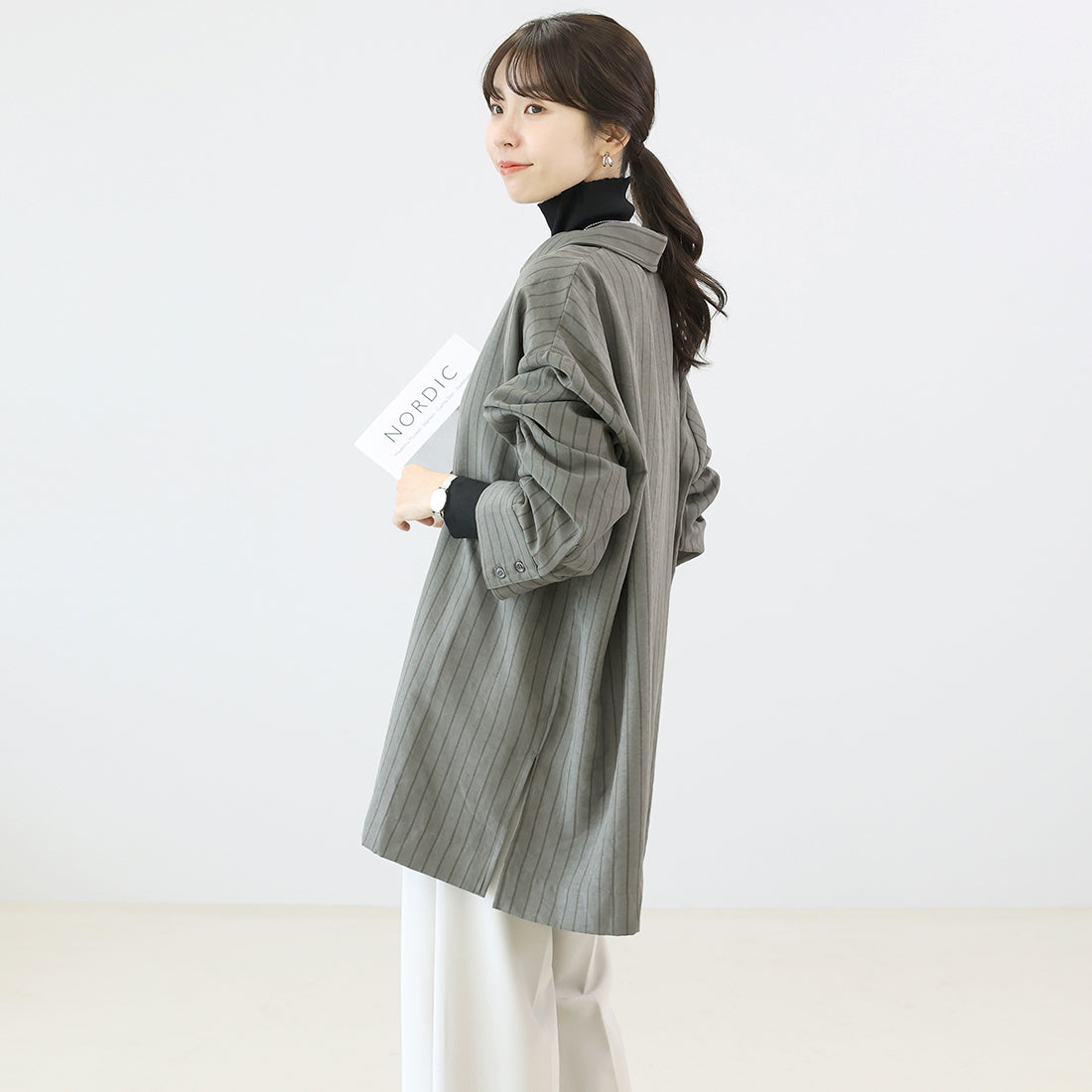 アレッタ ヴィータ Aletta vita ダブルストライプスキッパーシャツ （ベージュ） ベージュ