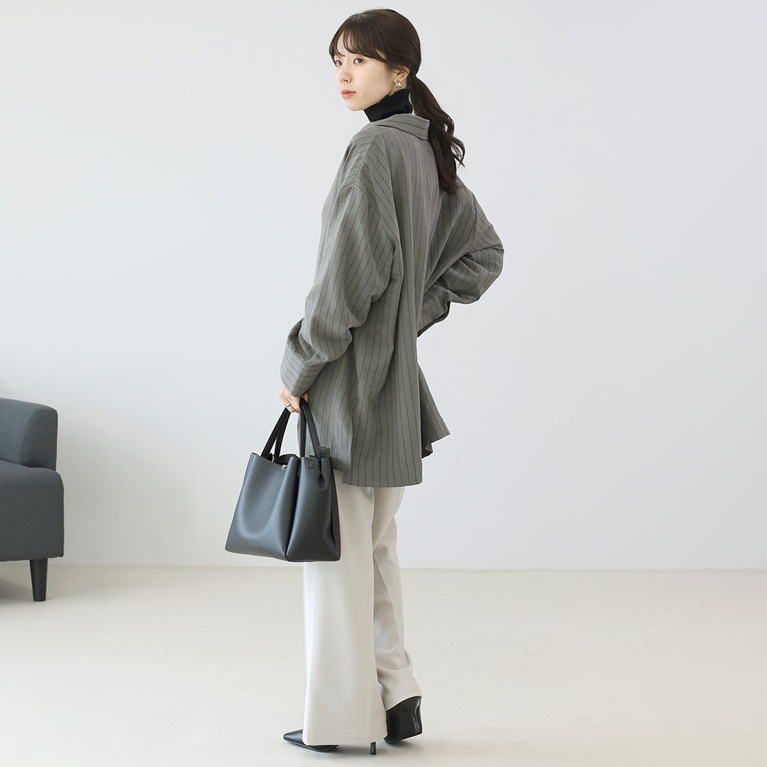 アレッタ ヴィータ Aletta vita ダブルストライプスキッパーシャツ （ベージュ） ベージュ