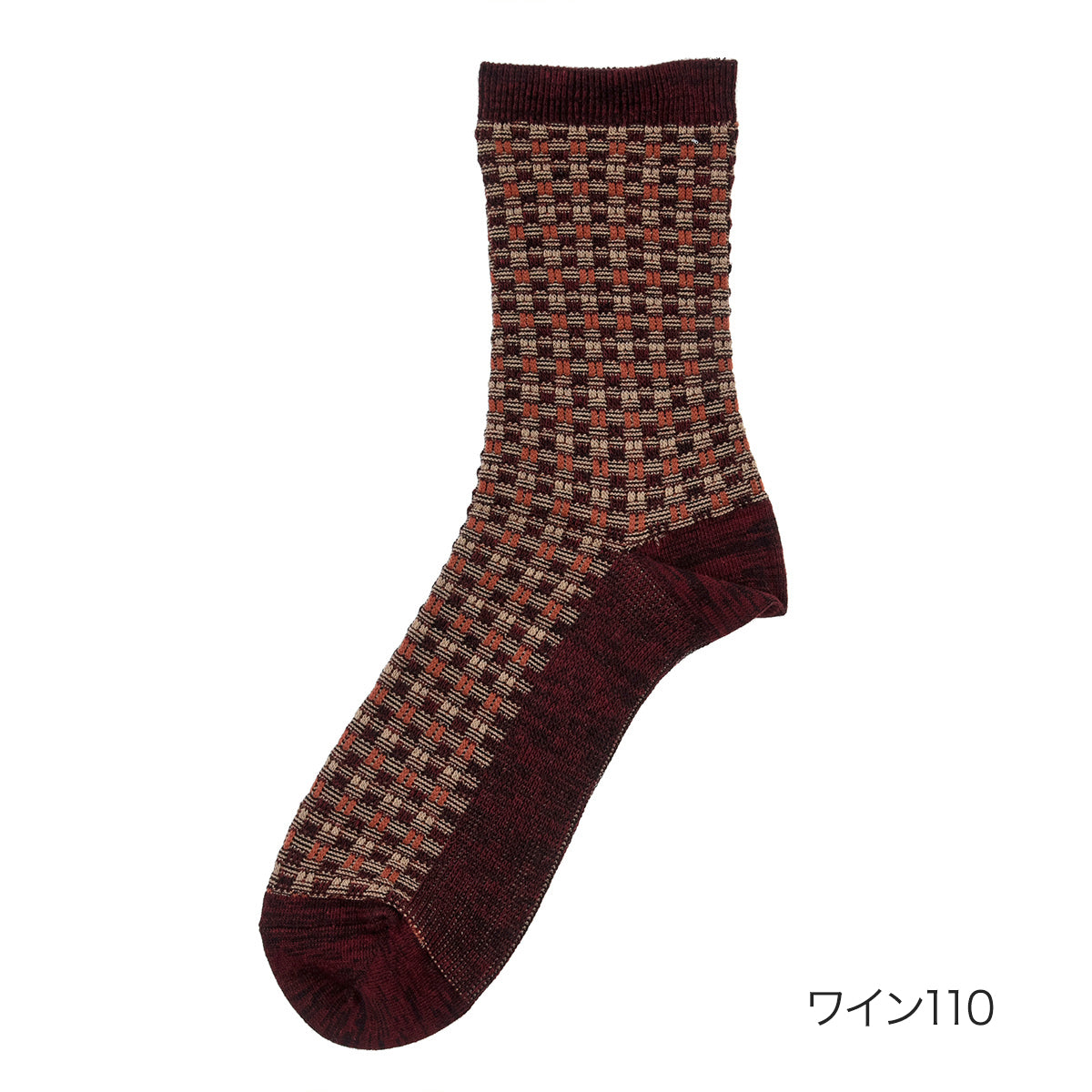 フクスケ fukuske 福助 【FUKURASHI】  チェック柄 靴下 クルー丈 口ゴムなし 表糸綿100％  紳士 男性 メンズ フクスケ fukuske ふくすけ