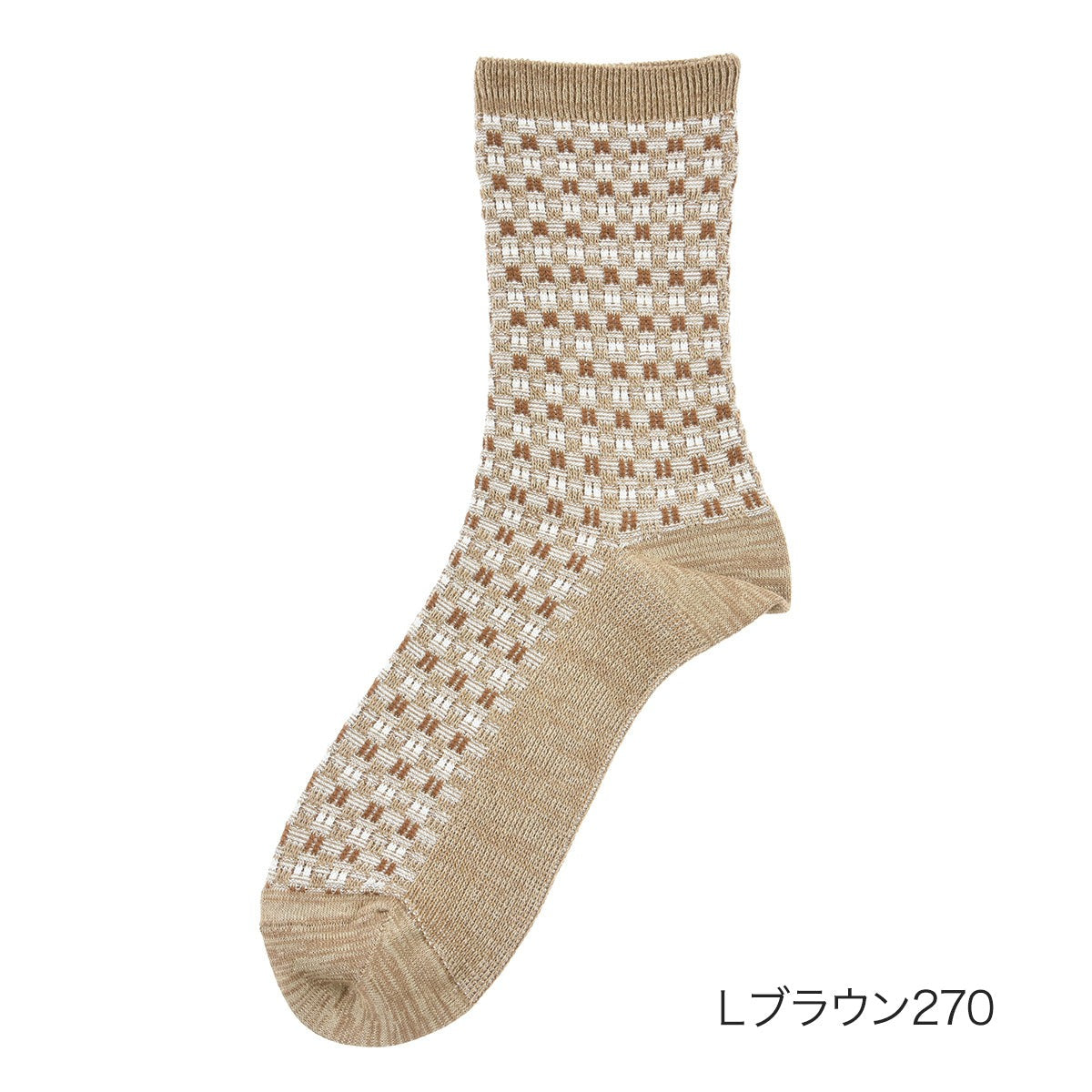 フクスケ fukuske 福助 【FUKURASHI】  チェック柄 靴下 クルー丈 口ゴムなし 表糸綿100％  紳士 男性 メンズ フクスケ fukuske ふくすけ