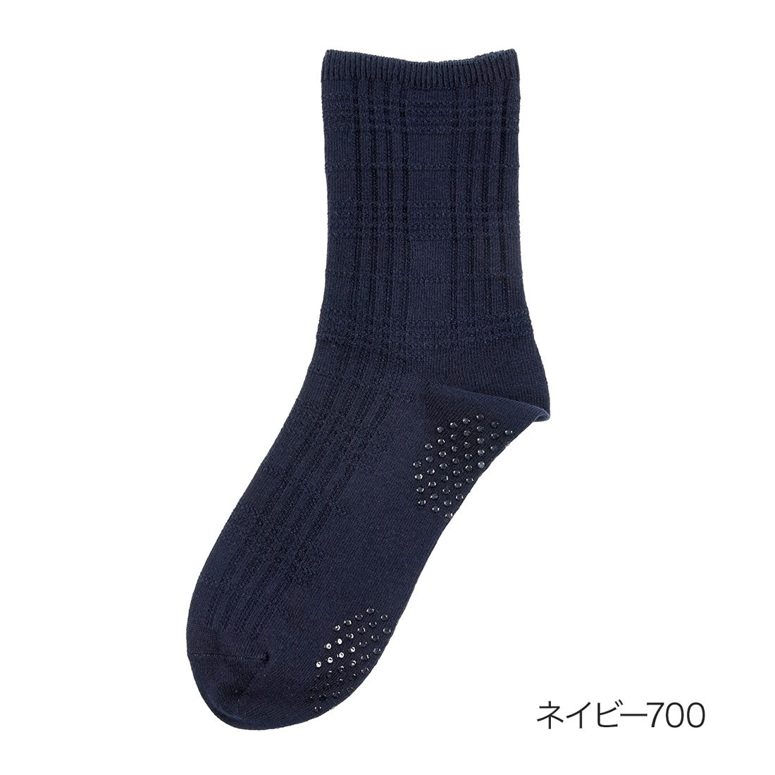 フクスケ fukuske 福助 【FUKURASHI】 靴下 チェック柄 クルー丈 足底滑り止め付き紳士 男性 メンズ フクスケ fukuske ふくすけ