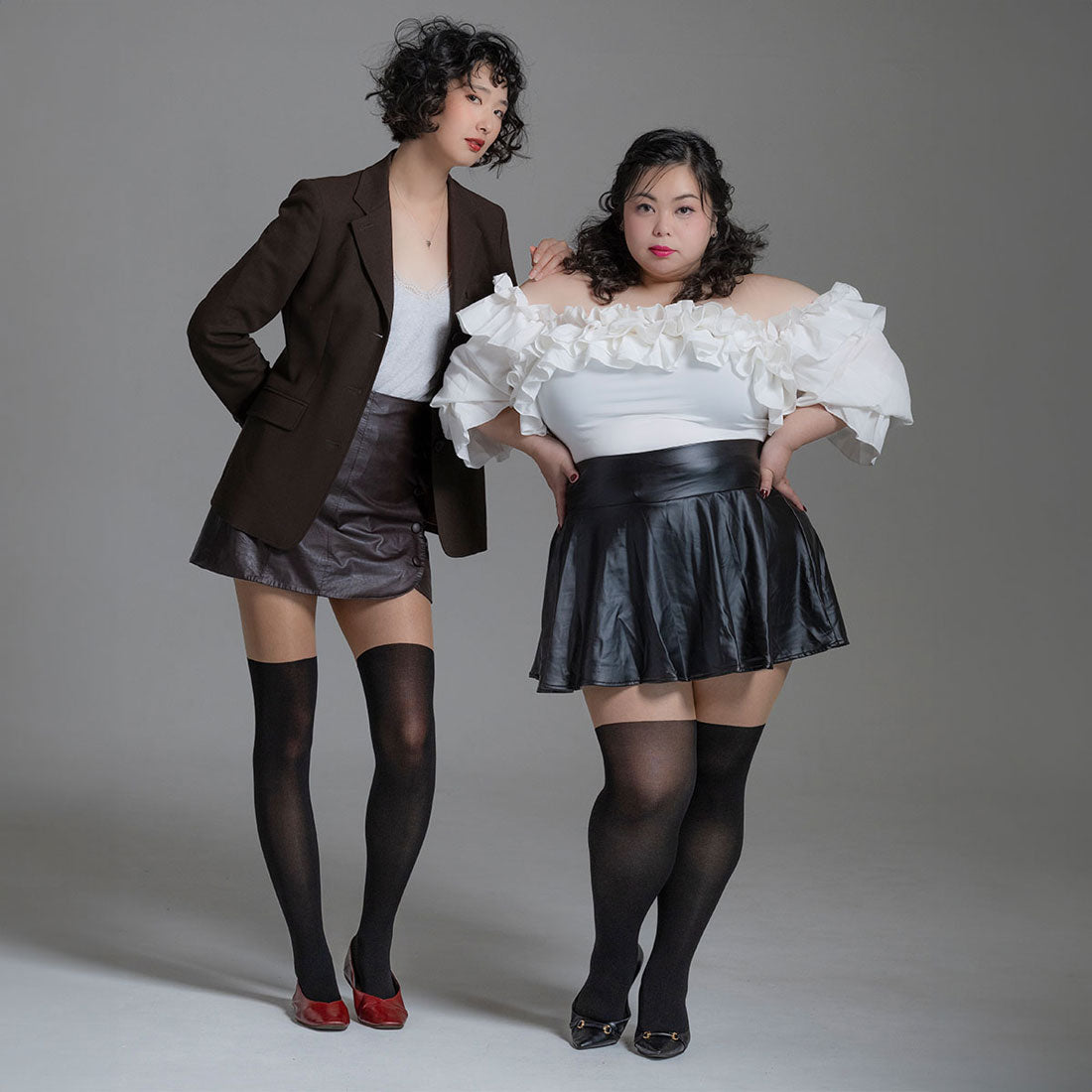 フクスケ fukuske 福助 【momoske】 パンティストッキング 無地 フェイクニーハイ 静電気防止 日本製 婦人 女性 レディース フクスケ fukuske ふくすけ