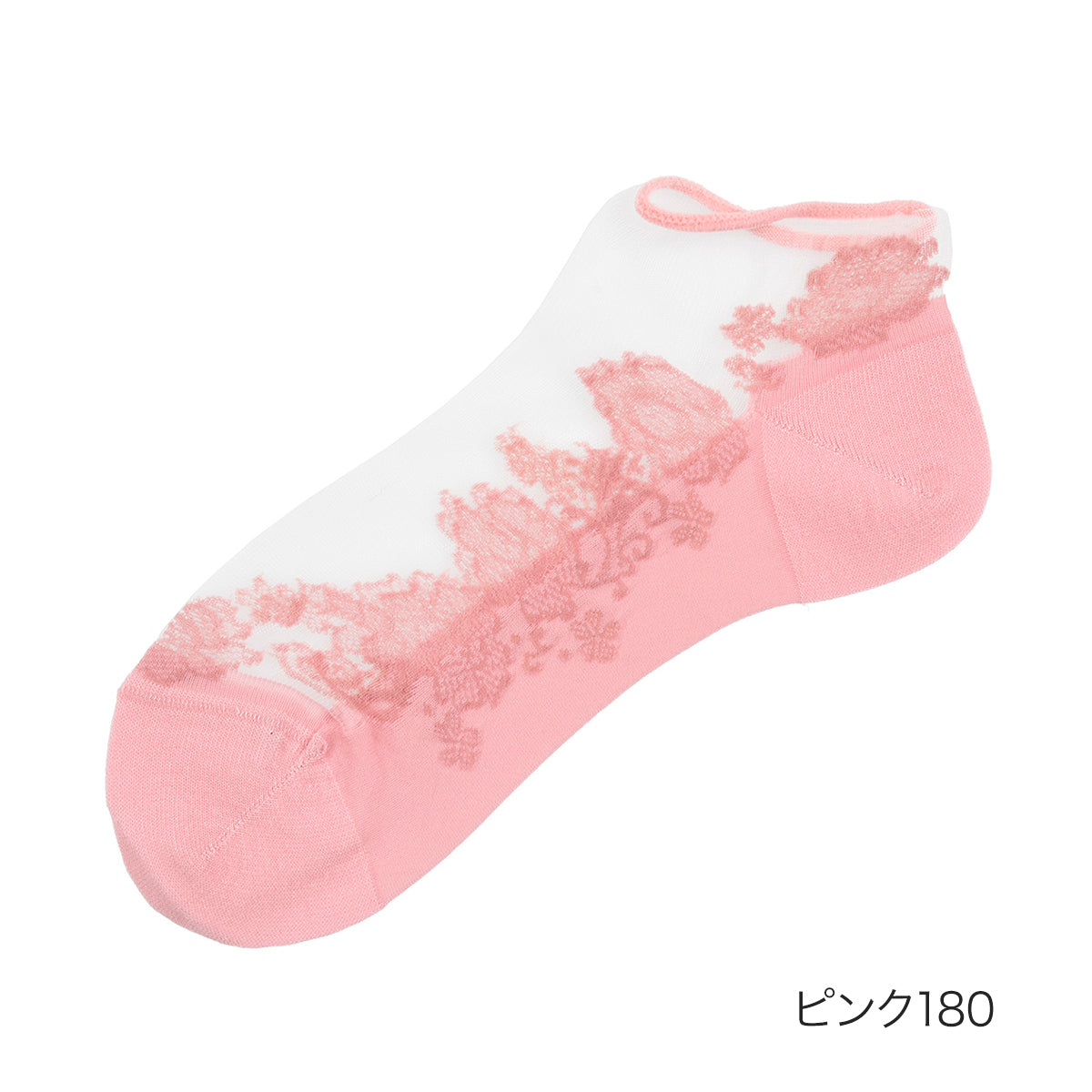 フクスケ fukuske 福助 【fukuske(フクスケ)】 靴下 シアー 花柄レース スニーカー丈 (3363-211)婦人 女性 レディース フクスケ fukuske ふくすけ （ピンク180） ピンク180