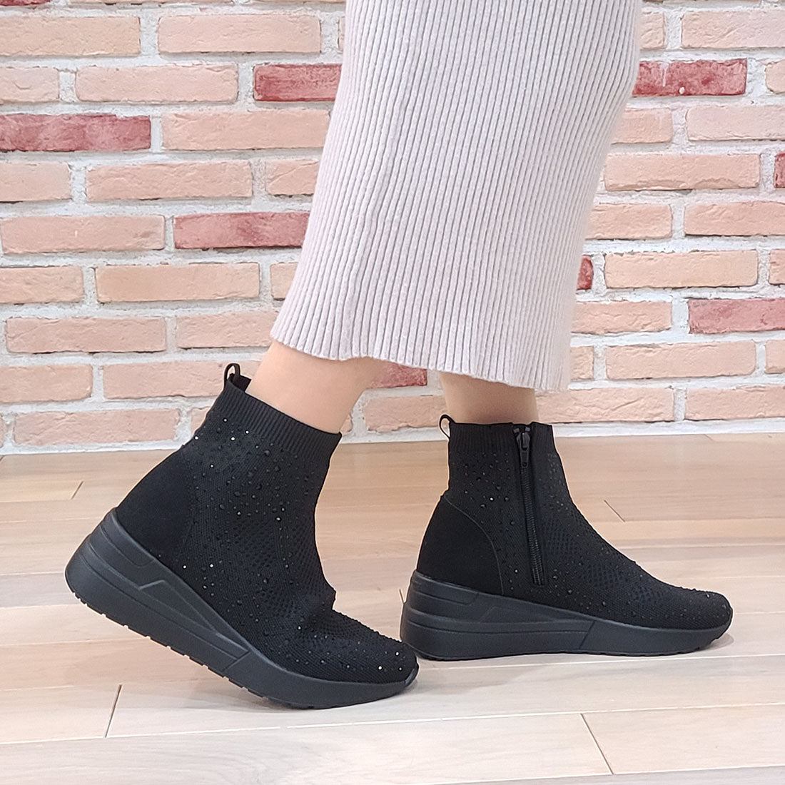 Gomu Gomu 56 Sparkly Knit High-Cut Sneakers