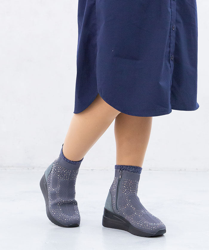 Gomu Gomu 56 Sparkly Knit High-Cut Sneakers