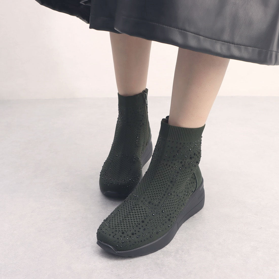 Gomu Gomu 56 Sparkly Knit High-Cut Sneakers