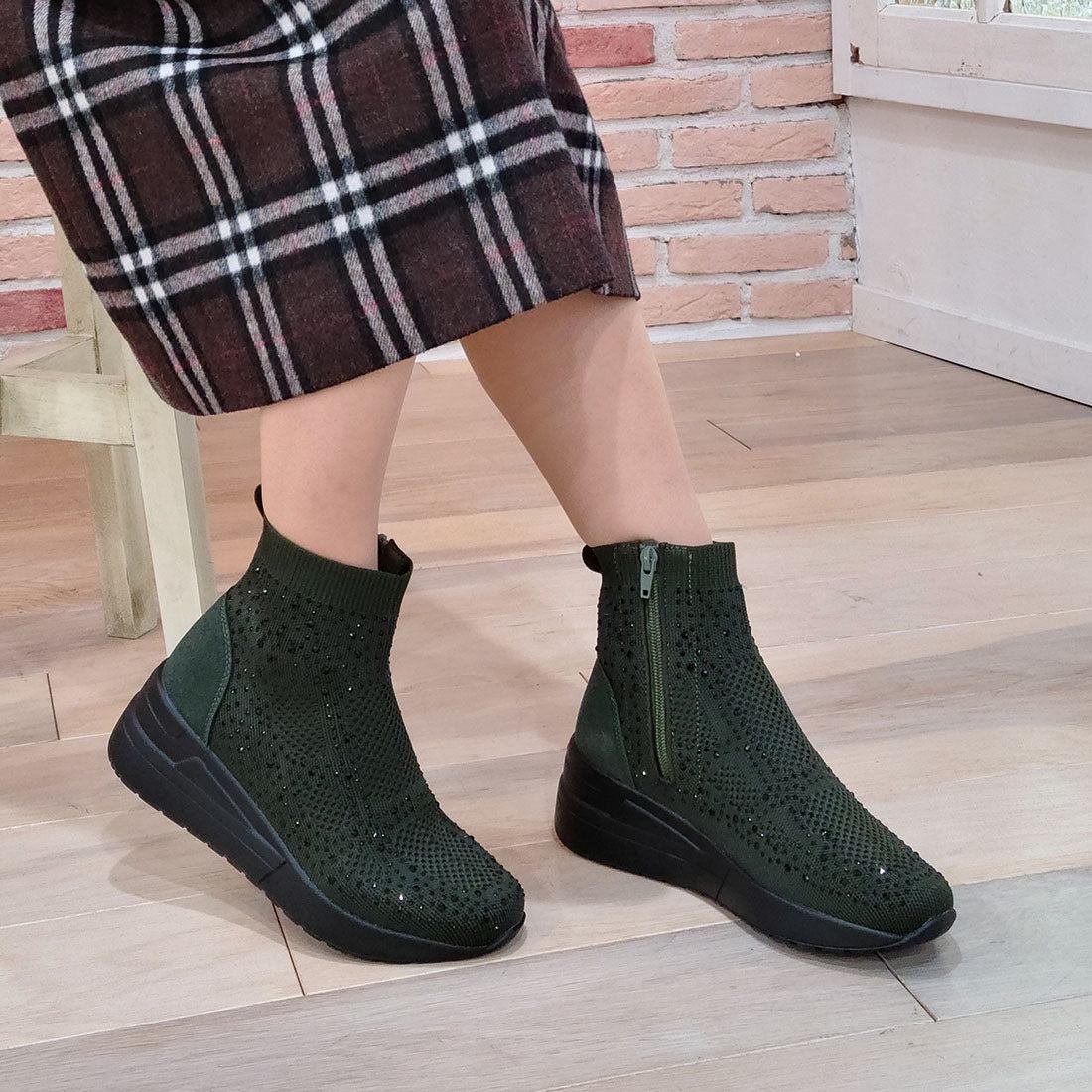 Gomu Gomu 56 Sparkly Knit High-Cut Sneakers