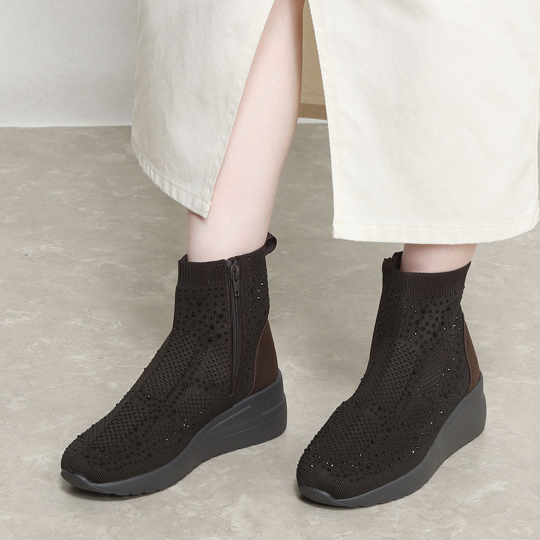 Gomu Gomu 56 Sparkly Knit High-Cut Sneakers