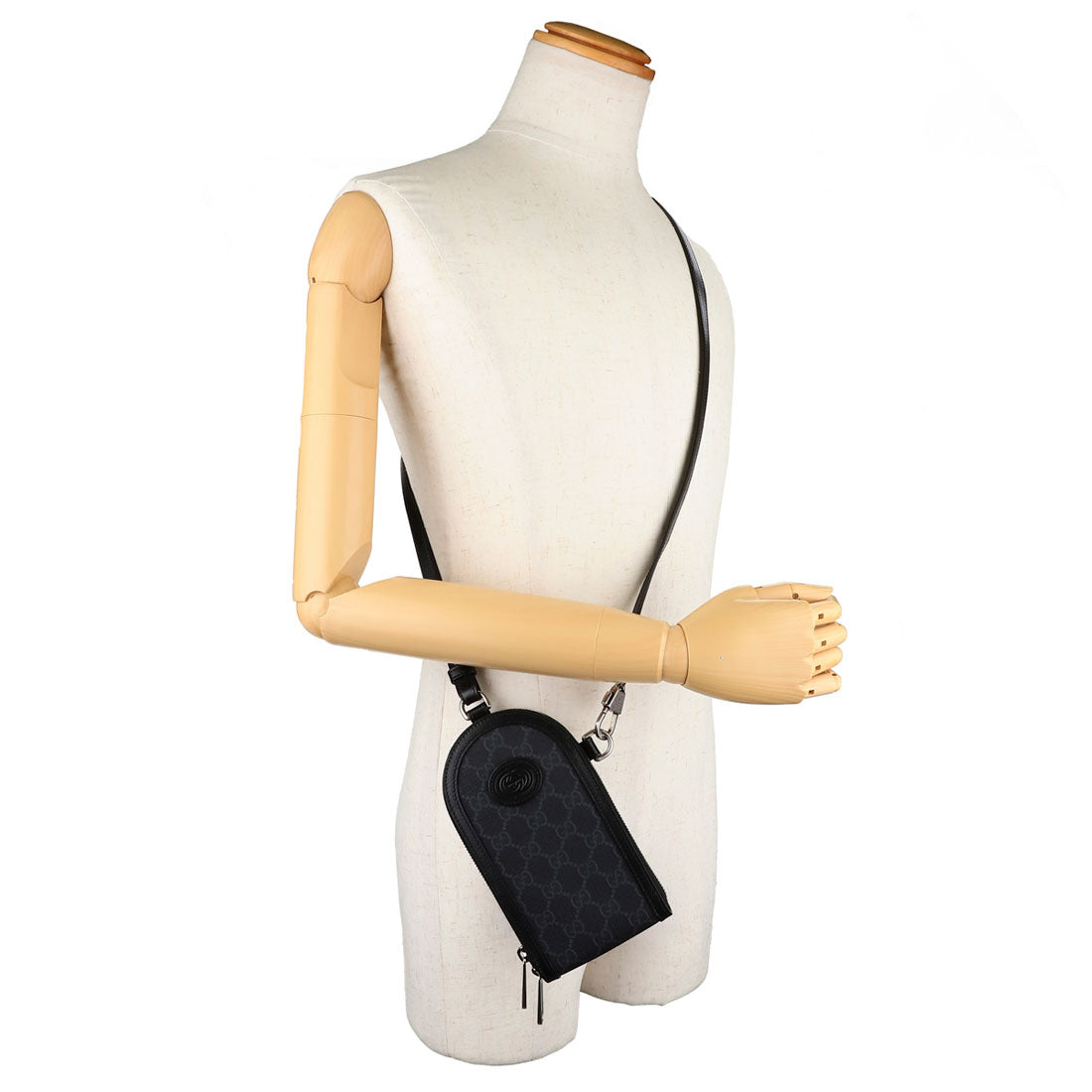 グッチ GUCCI ショルダーバッグ GGスプリーム PHONE HOLDER 724357 92TCF 1000 BLACK/GRAY （ブラック/グレー） ブラック/グレー