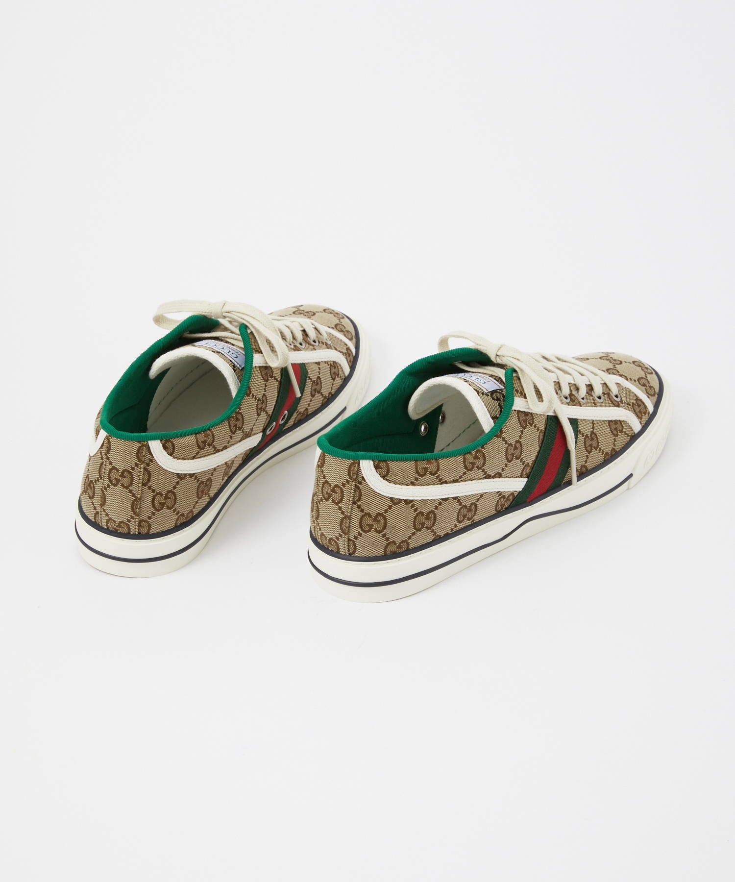 グッチ GUCCI 606111 HVK20 スニーカー メンズ シューズ テニス 1977 GGパターン キャンバス ローカット ラバー ベージュ×エボニー 28.5cm
