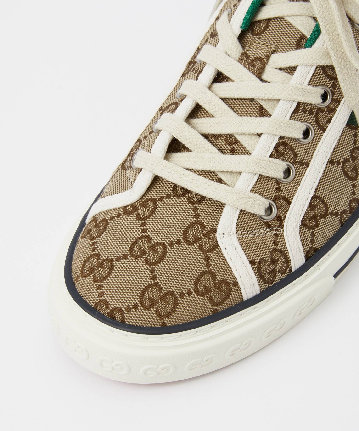 グッチ GUCCI 606111 HVK20 スニーカー メンズ シューズ テニス 1977 GGパターン キャンバス ローカット ラバー ベージュ×エボニー 28.5cm